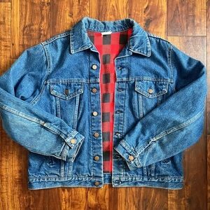Levi's Blue Denim Jacket with Red Plaid Lining